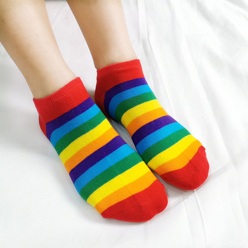 Rainbow Unisex Trainer Socks