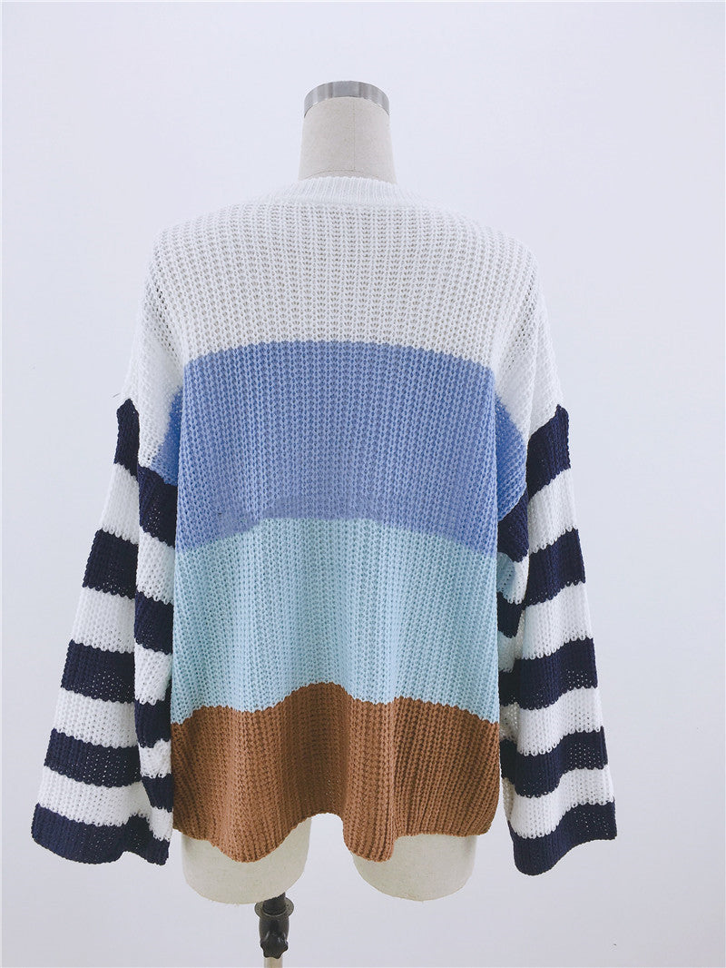 Oversized Stripe Colour contrast Sweater
