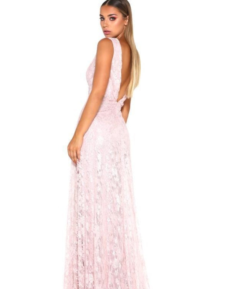 V Back Evening Dress