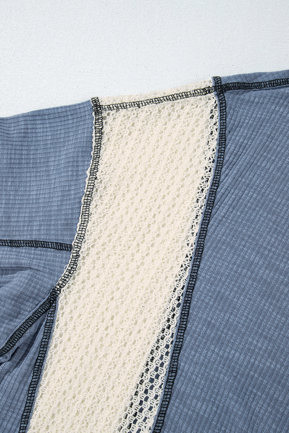 Crochet Detail Exposed Seam High Low Loose Top