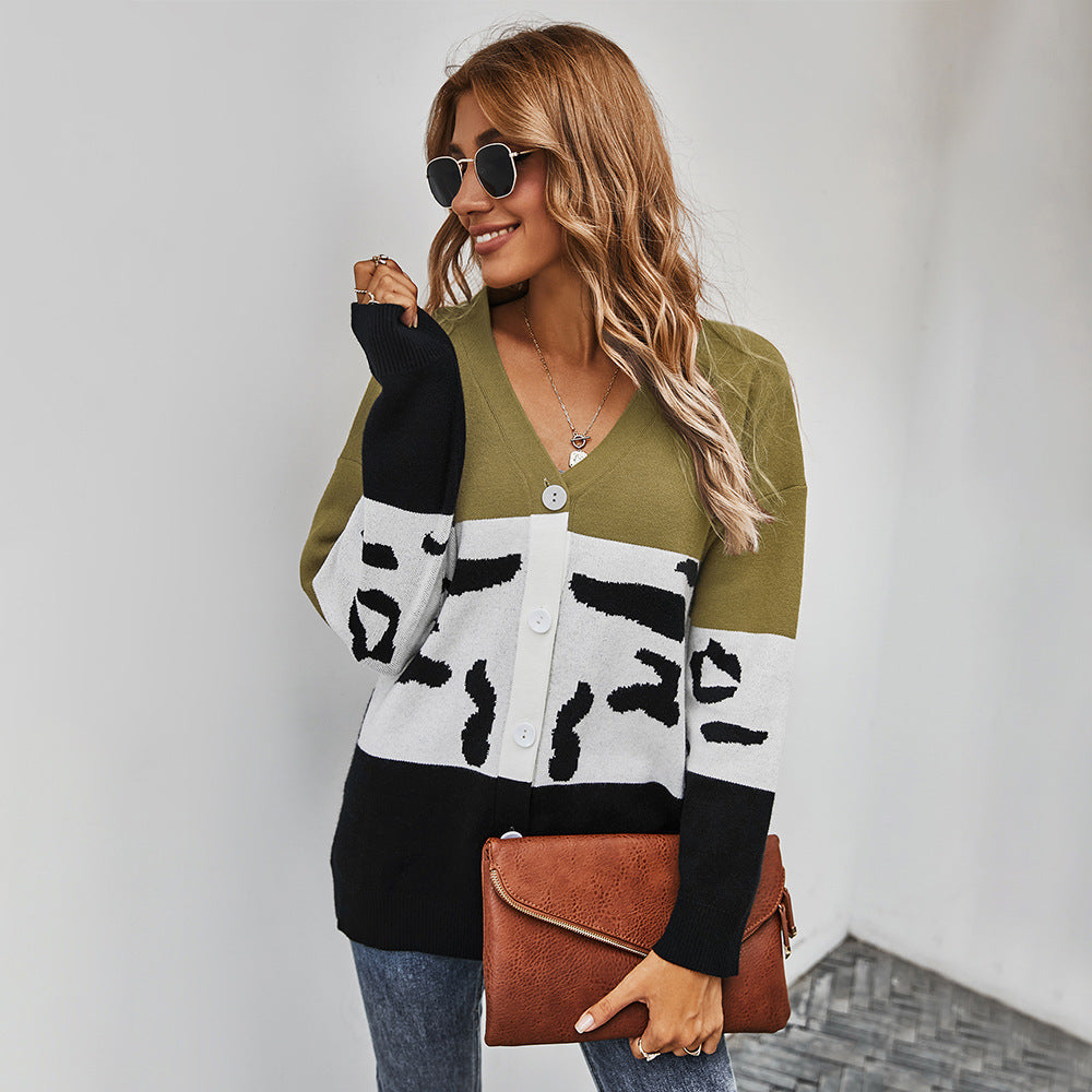 Striped Contrast Cardigan