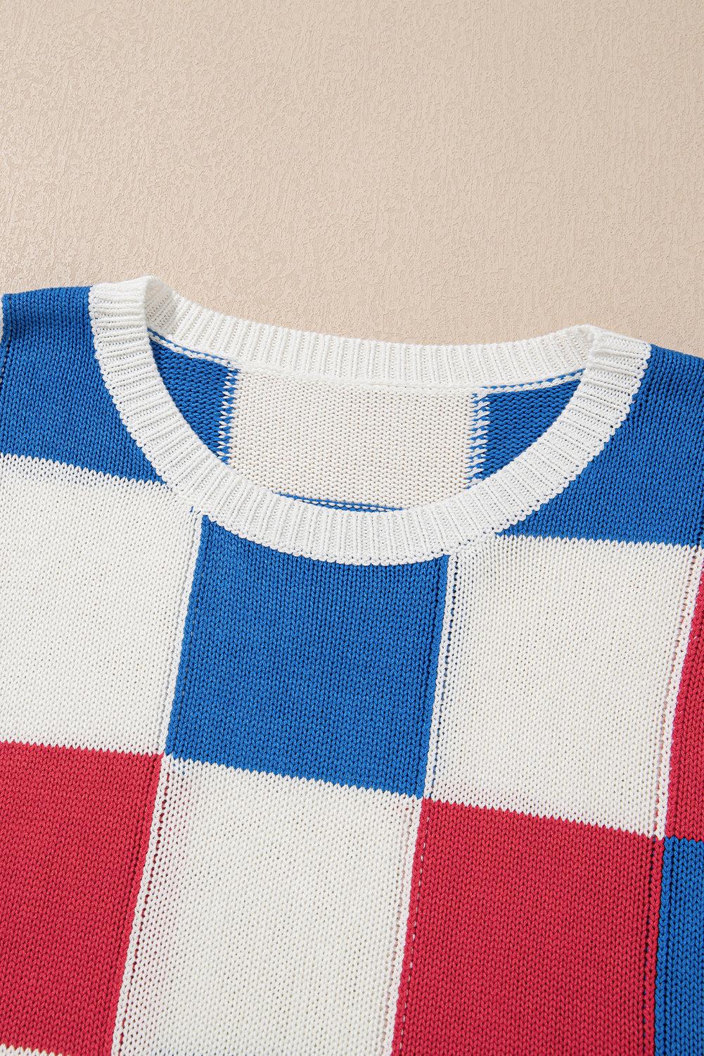 Colour Blocks Cap Sleeve Sweater