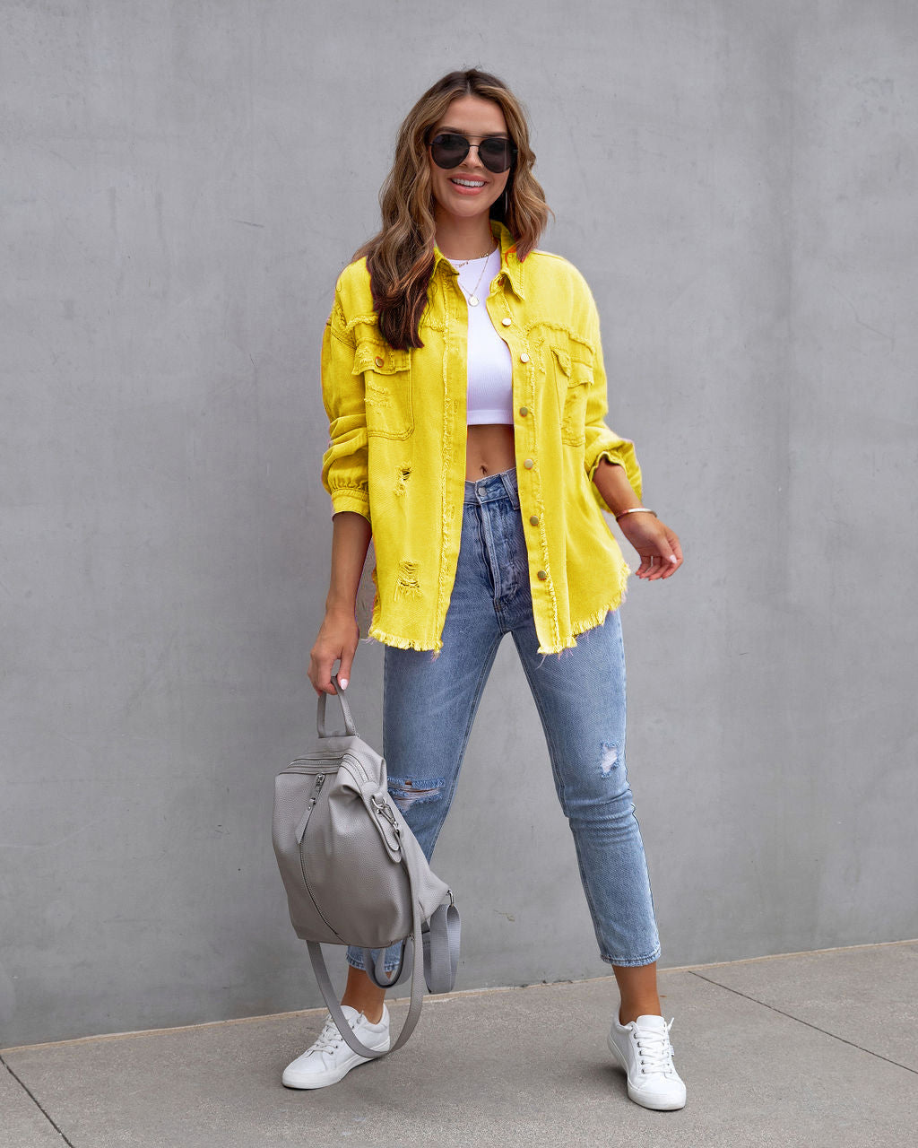 Ripped Spring Shirt Jacket