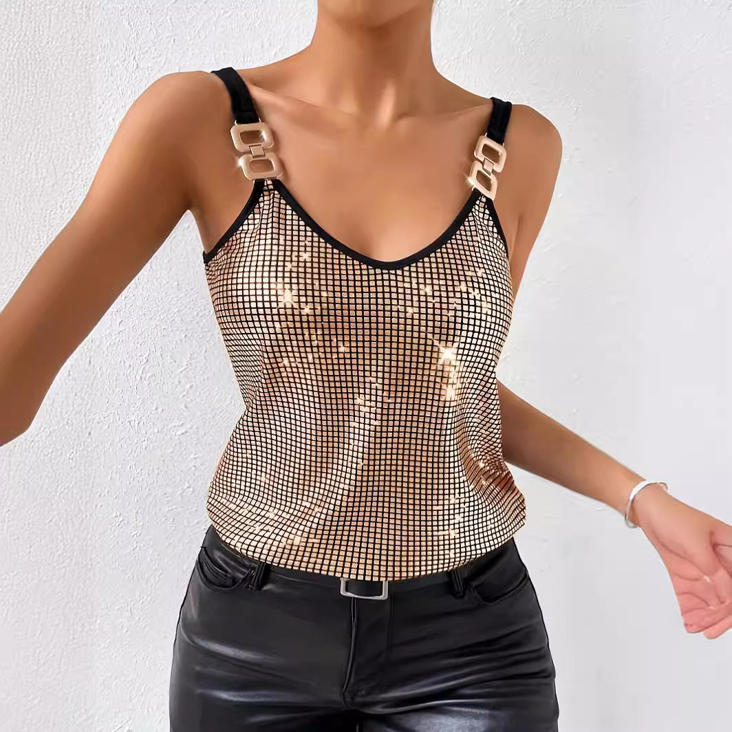 Summer Sequinned Chain Vest