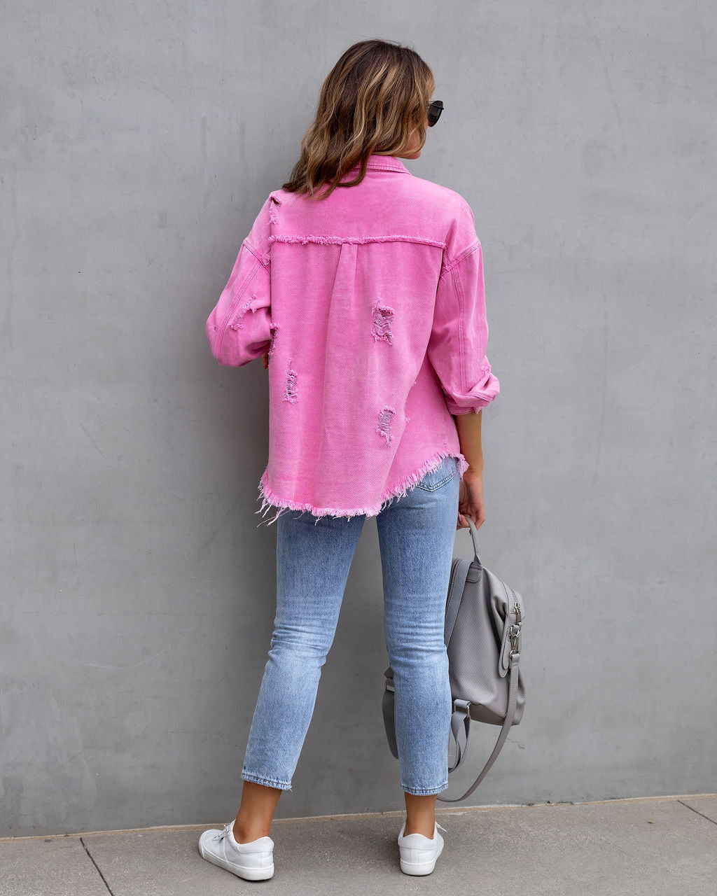 Ripped Spring Shirt Jacket