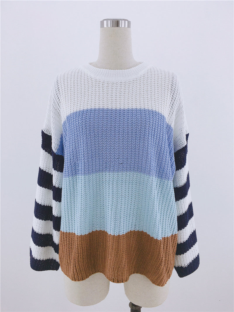 Oversized Stripe Colour contrast Sweater