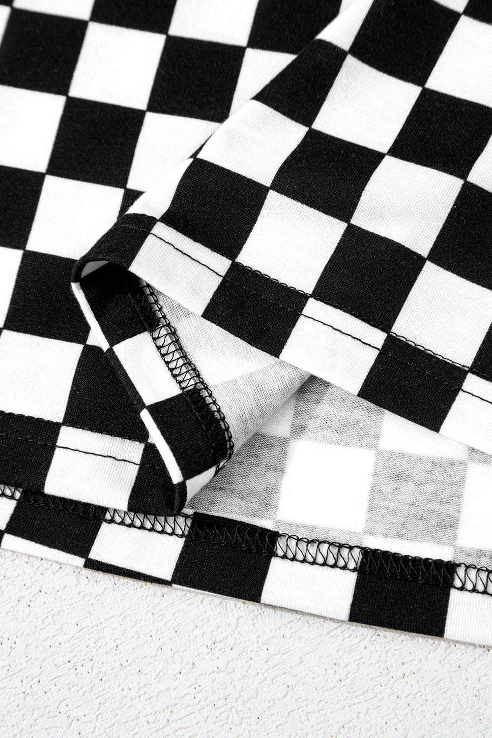 Checkered Print Long Sleeve Top and Pants Lounge Set