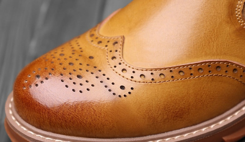 Men’s Brogue Style Stretch Boots
