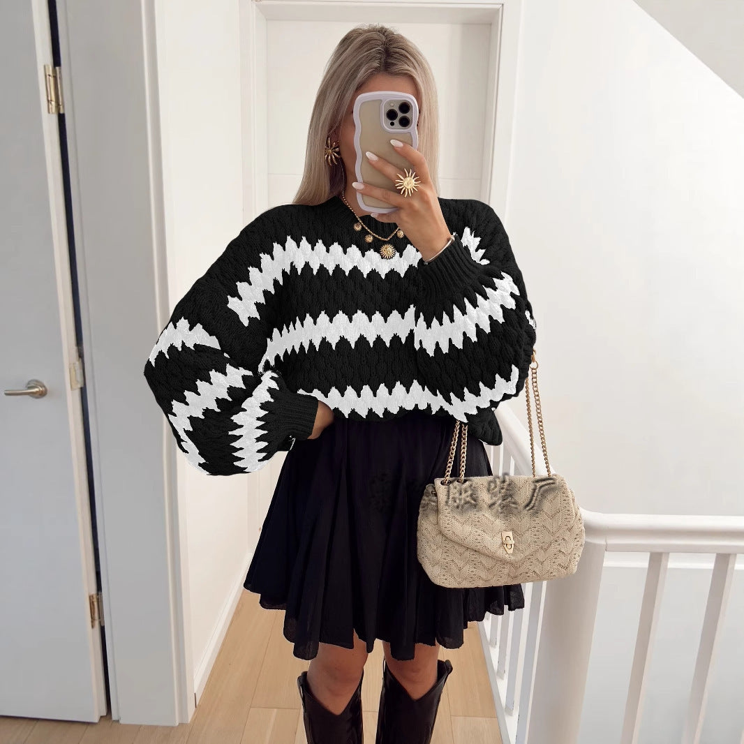 Striped Loose Knitted Sweater