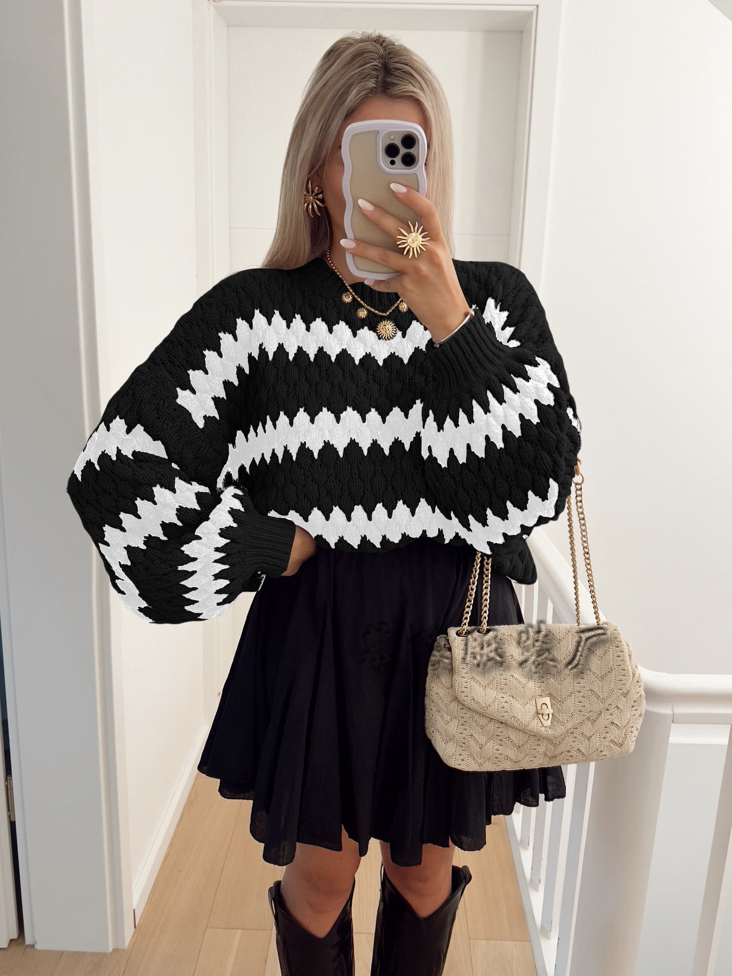 Striped Loose Knitted Sweater