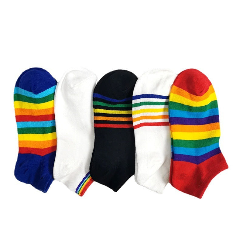 Rainbow Unisex Trainer Socks