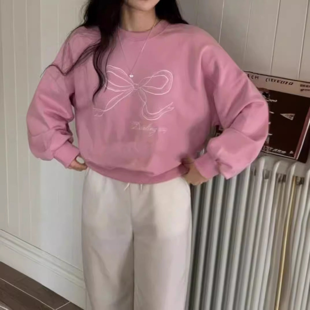 Embroidered Bow Sweater