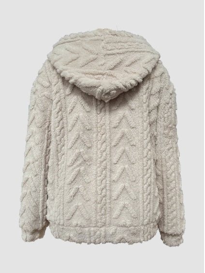 Teddy Bear Fleece Style Textured Hoodie