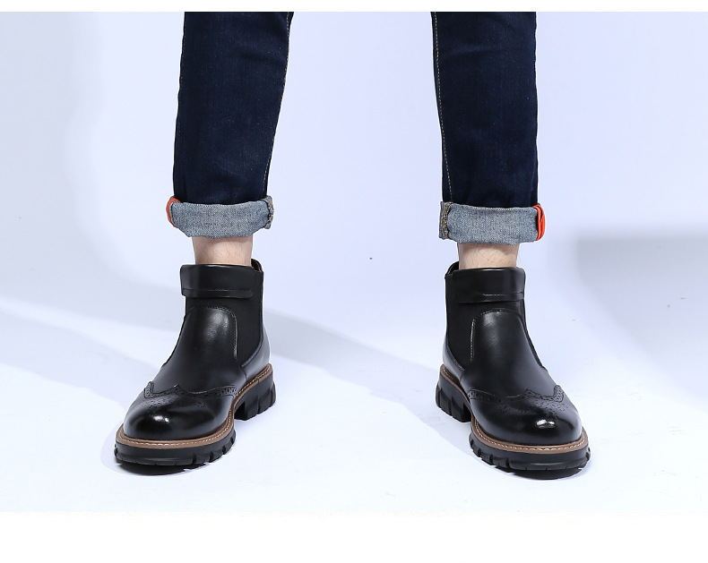 Men’s Brogue Style Stretch Boots