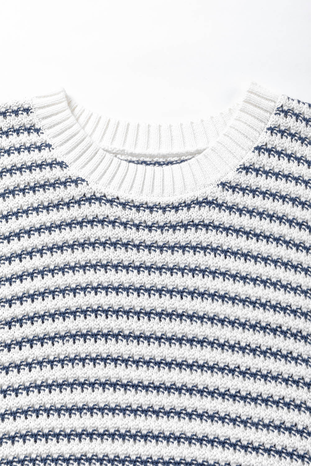 Stripe Ribbed Trim Loose Fit Knitted Sweater Vest