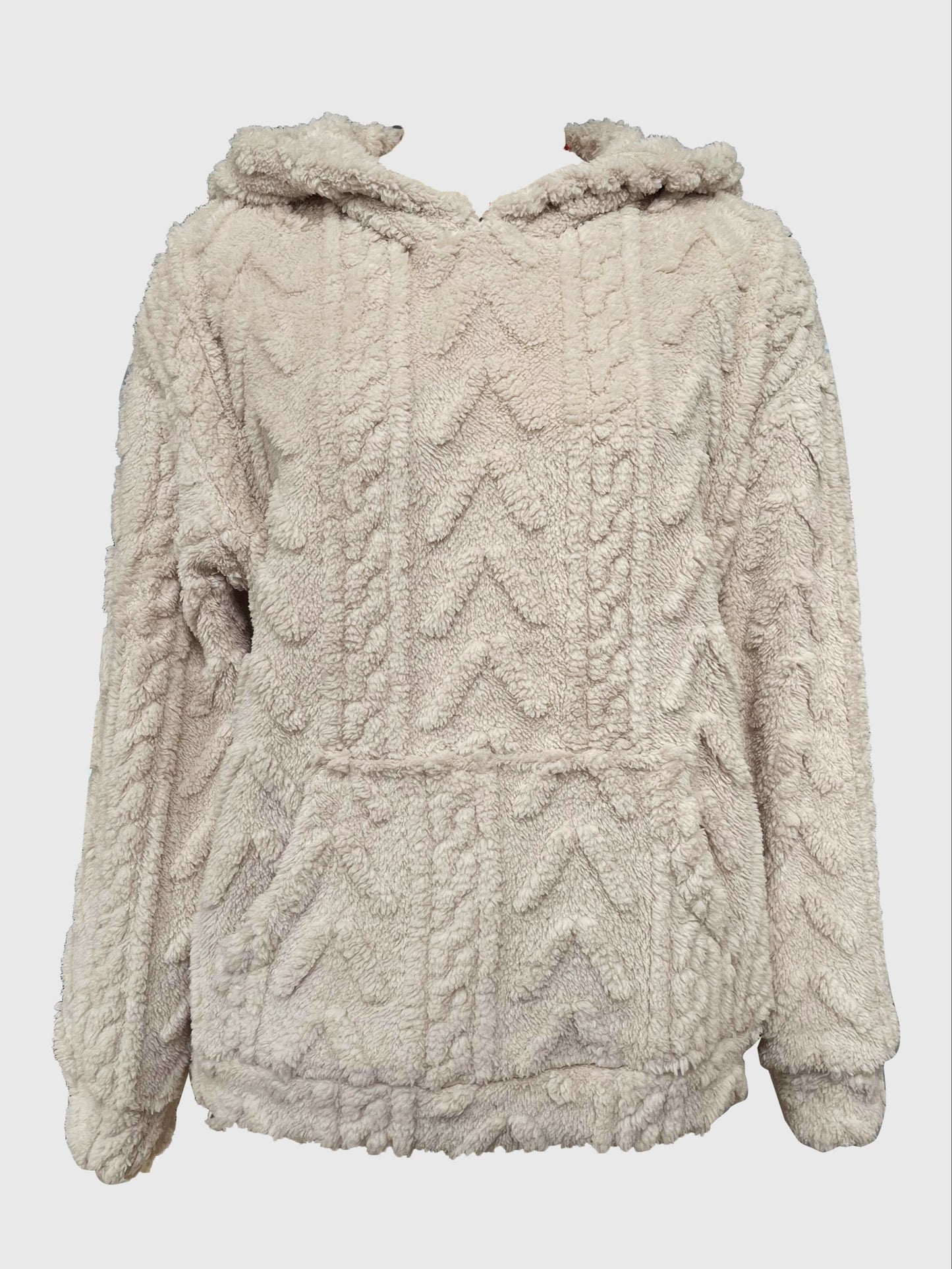 Teddy Bear Fleece Style Textured Hoodie