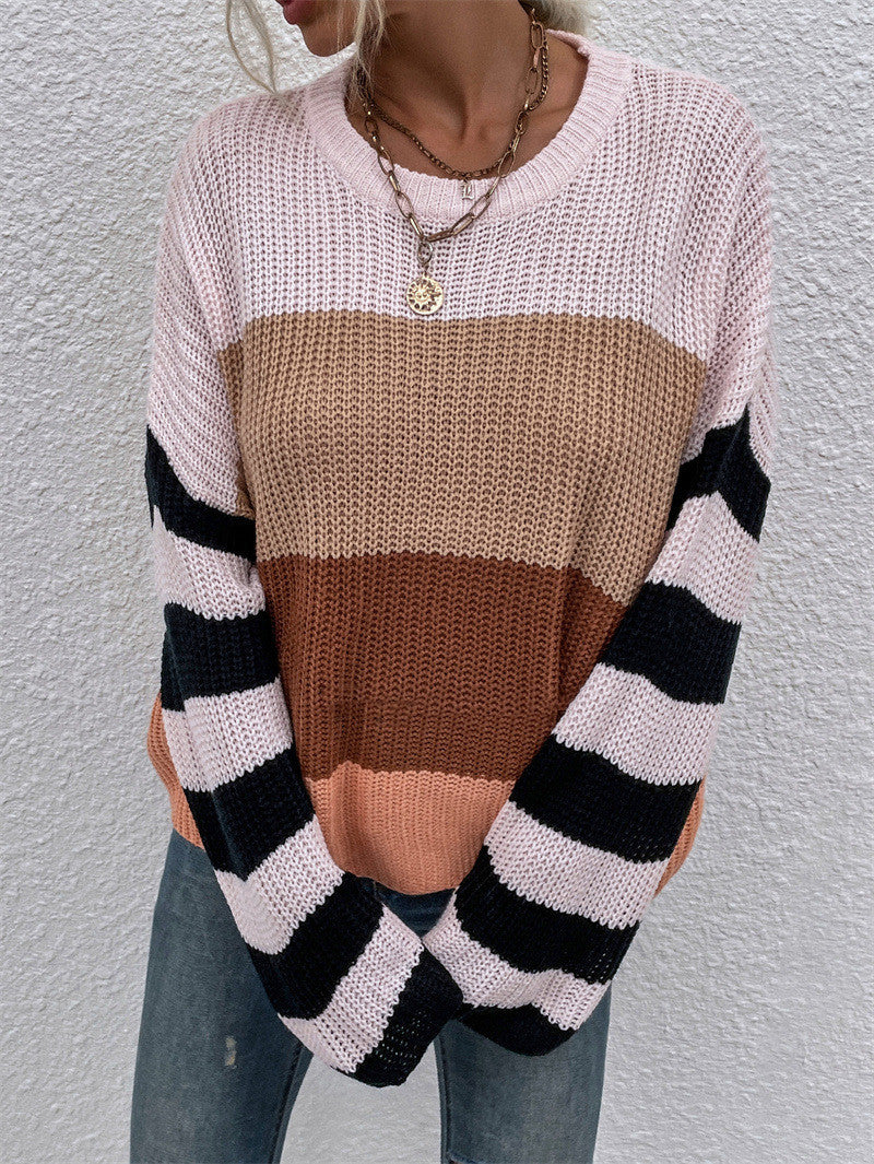 Oversized Stripe Colour contrast Sweater