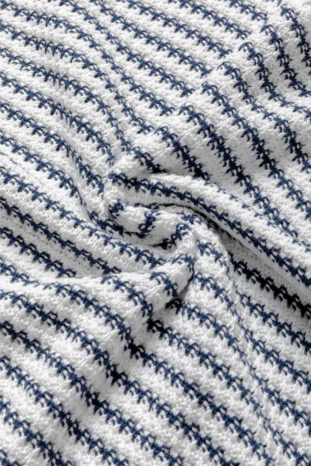 Stripe Ribbed Trim Loose Fit Knitted Sweater Vest