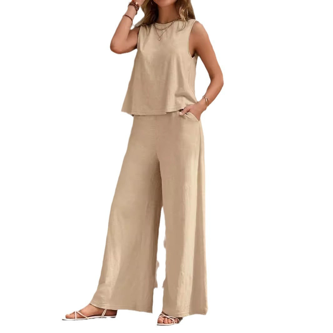Elegant Spring Full Trouser & Vest Top Set