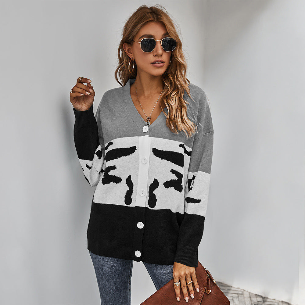 Striped Contrast Cardigan