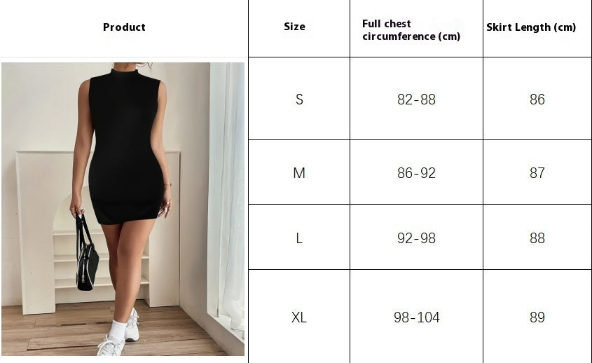 Turtleneck Skinny Little Black Dress