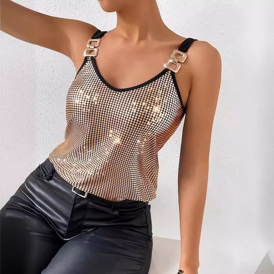 Summer Sequinned Chain Vest