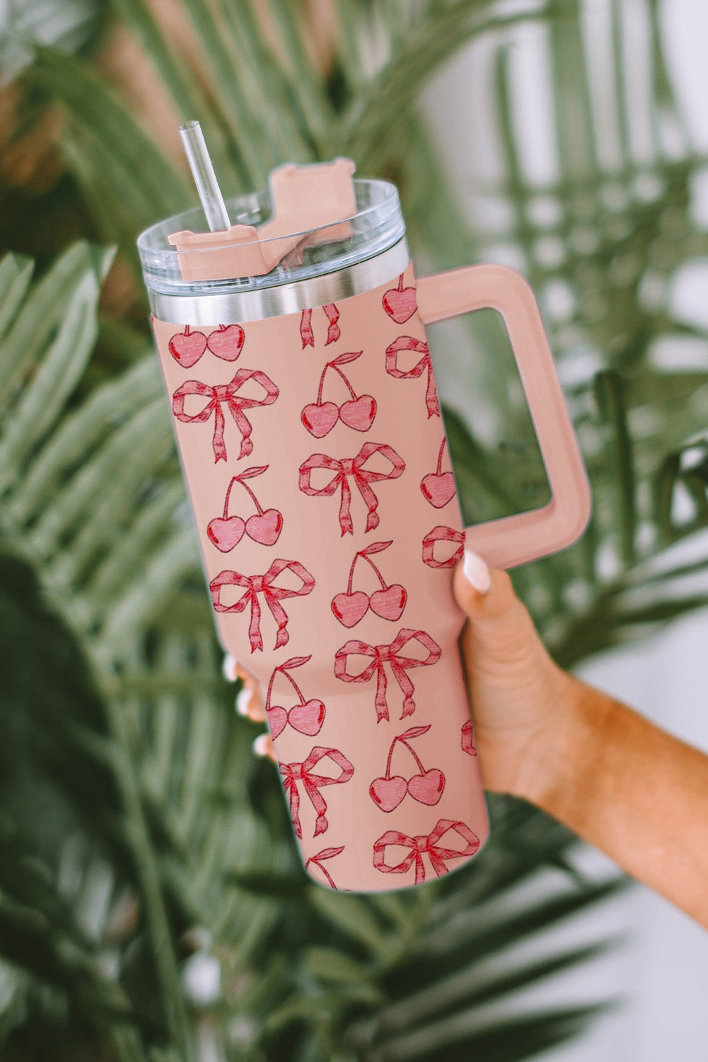 Bowknot Stylish Large Tumbler with Handle 40oz