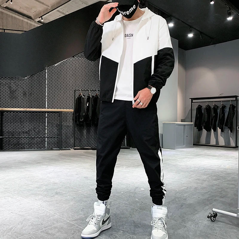 Men’s Casual Contrast Colour Tracksuit