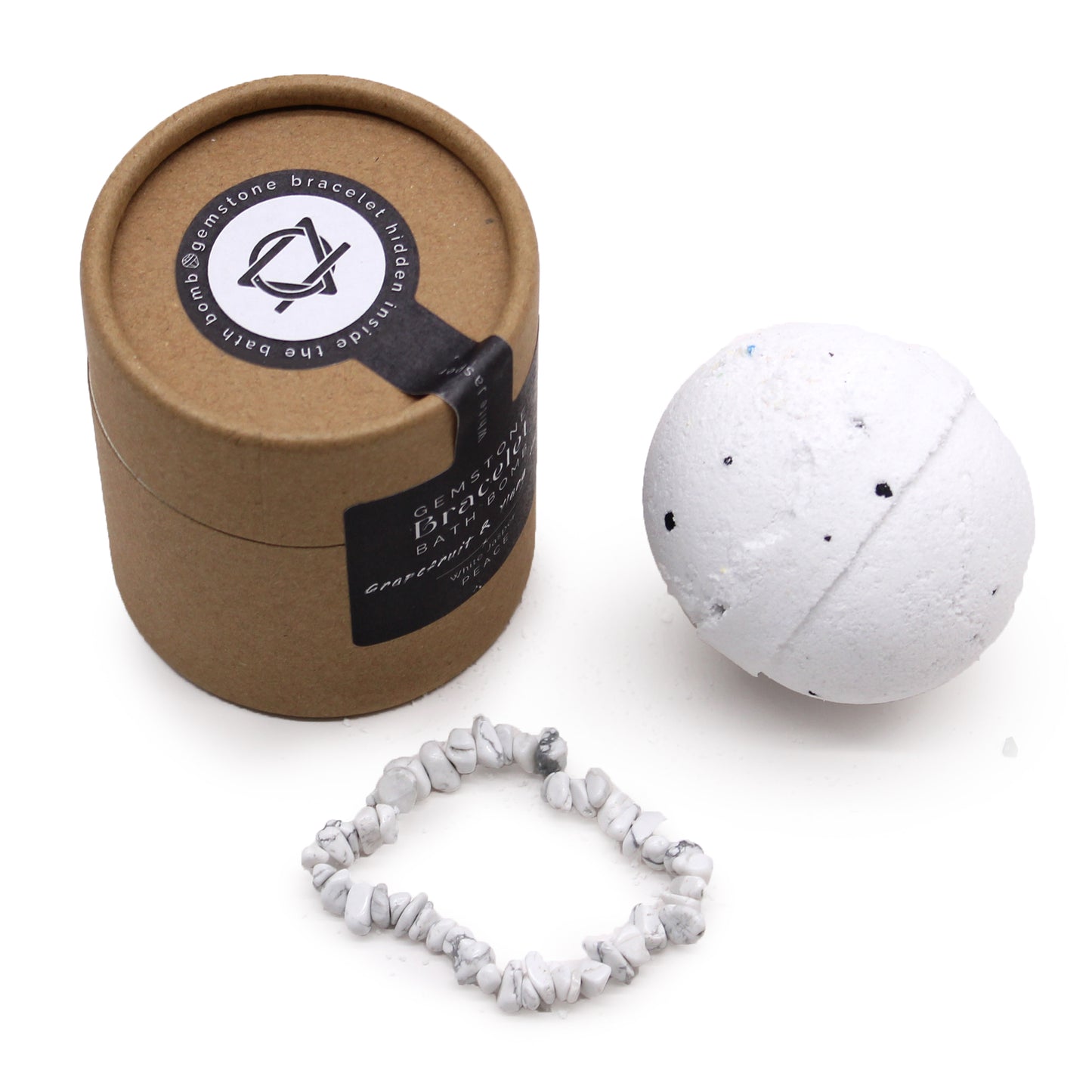 White Jasper Gemstone Bracelets Bath Bomb Set
