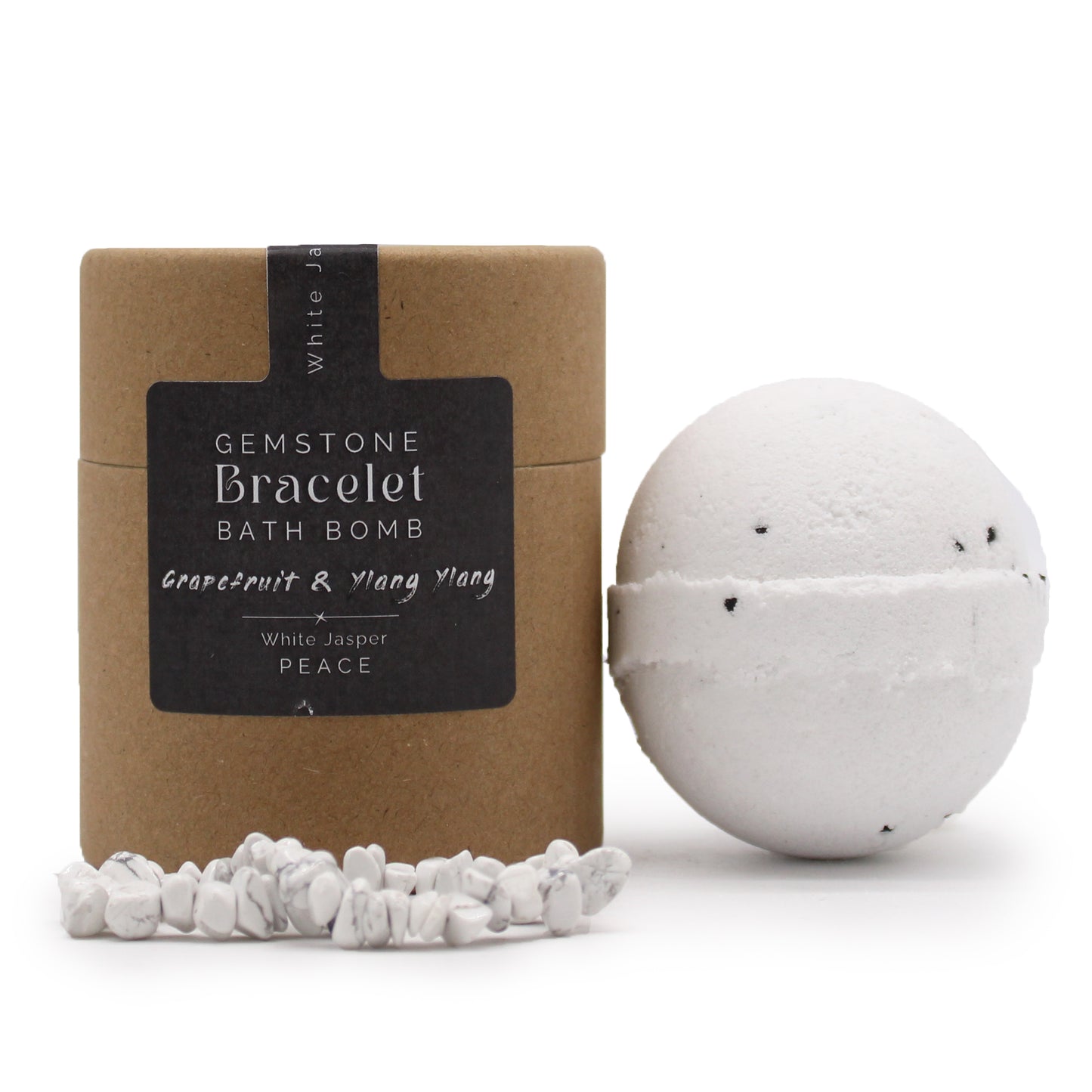 White Jasper Gemstone Bracelets Bath Bomb Set