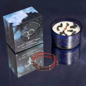Zodiac Crystal Candles with Gemstone Brackets