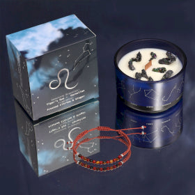 Zodiac Crystal Candles with Gemstone Brackets