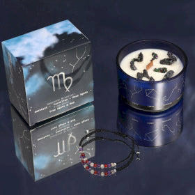 Zodiac Crystal Candles with Gemstone Brackets