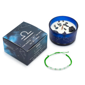Zodiac Crystal Candles with Gemstone Brackets