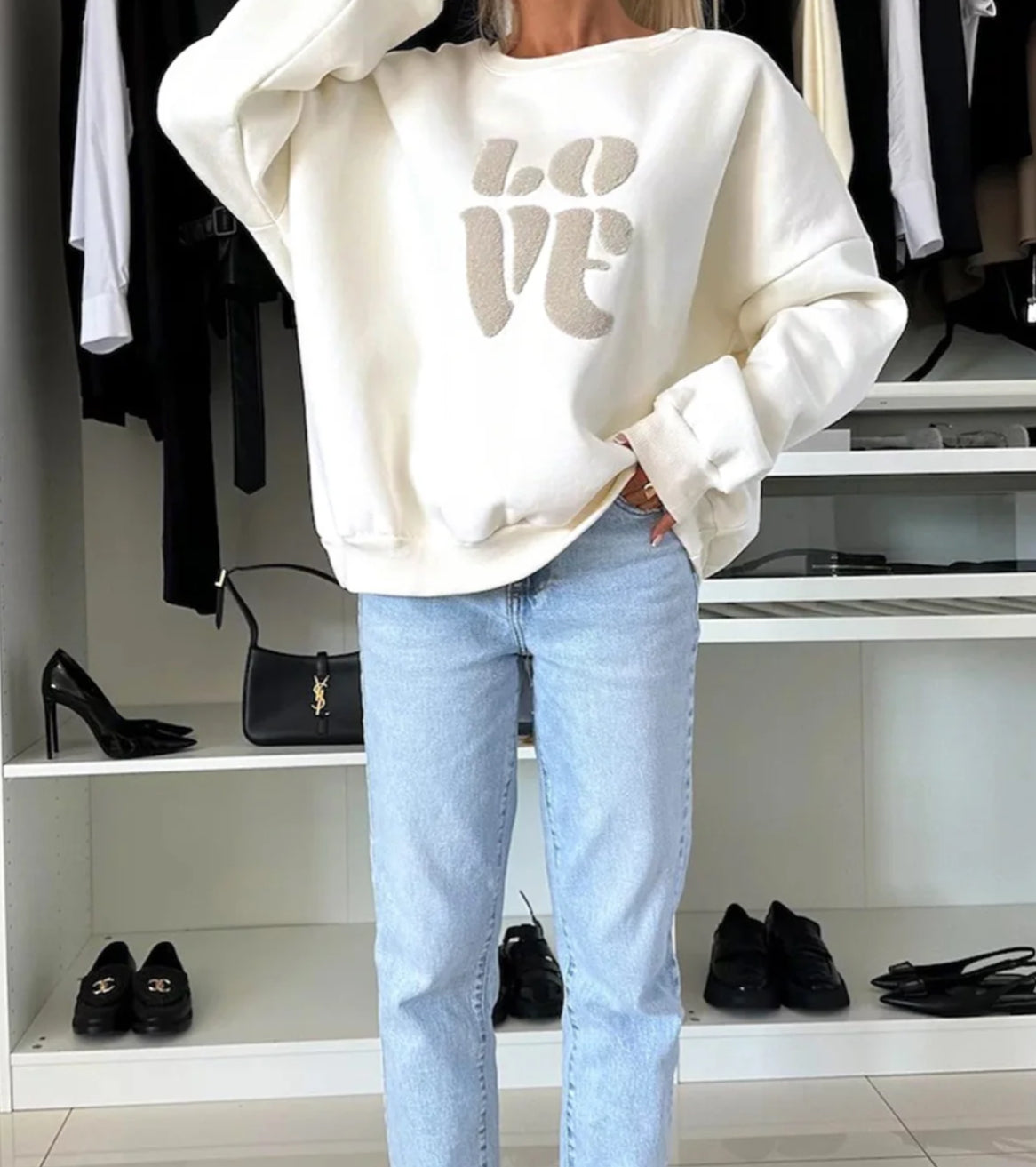 Oversized LOVE Graphic Printed Jumper