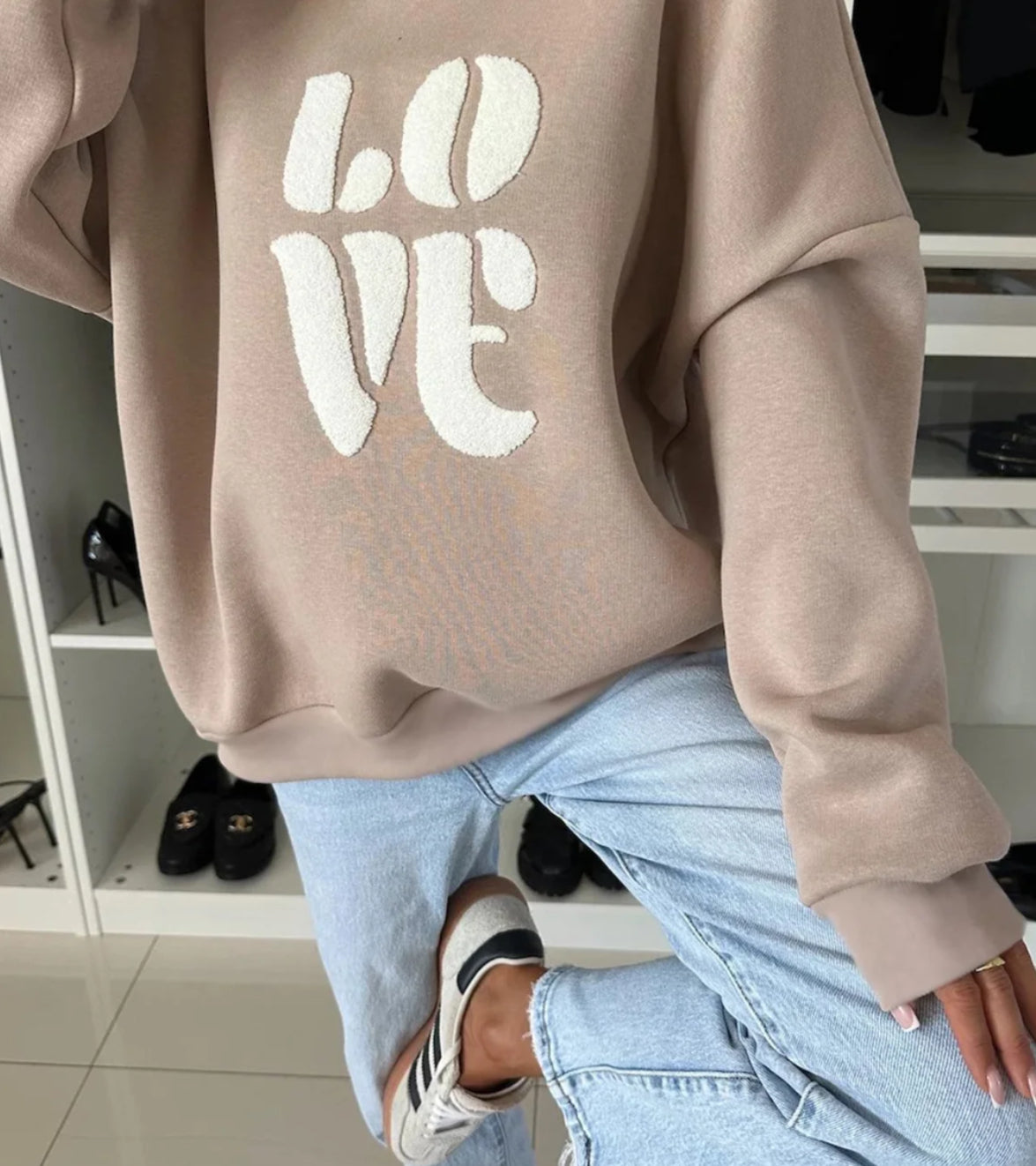 Oversized LOVE Graphic Printed Jumper