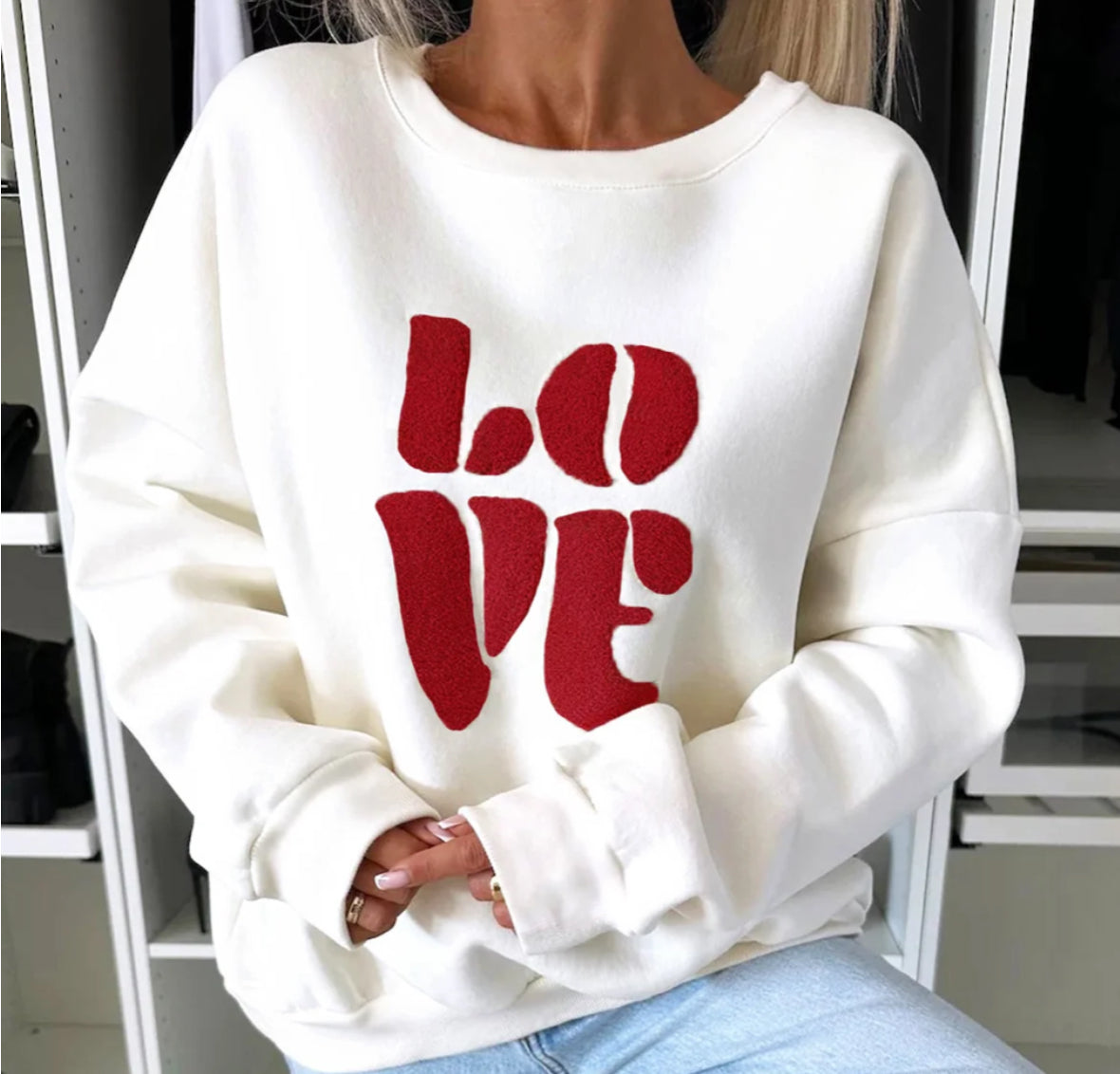 Oversized LOVE Graphic Printed Jumper