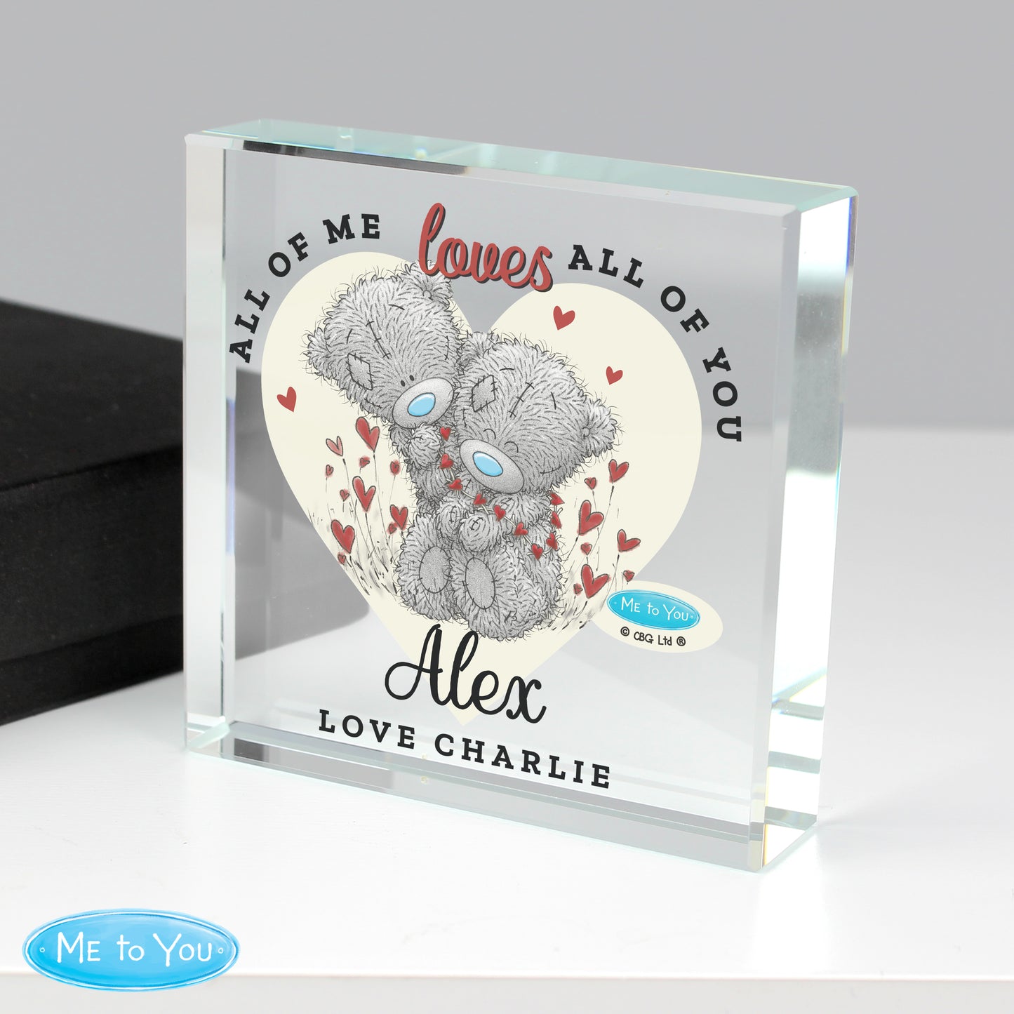 Personalised Me To You Valentines Crystal Token