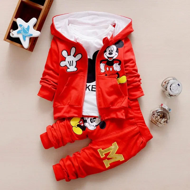 Kids Cute Mickey 3 Piece Tracksuit Set