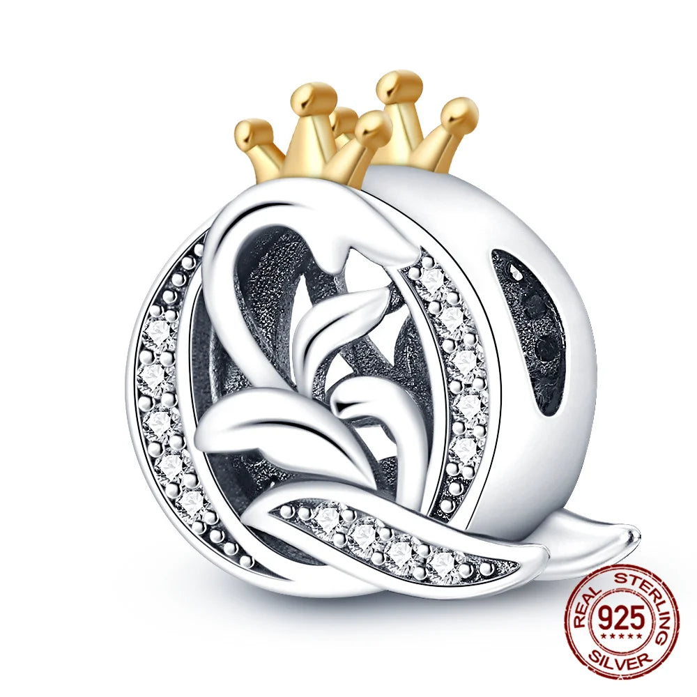 Silver Classic Crown A-Z Letter Charms