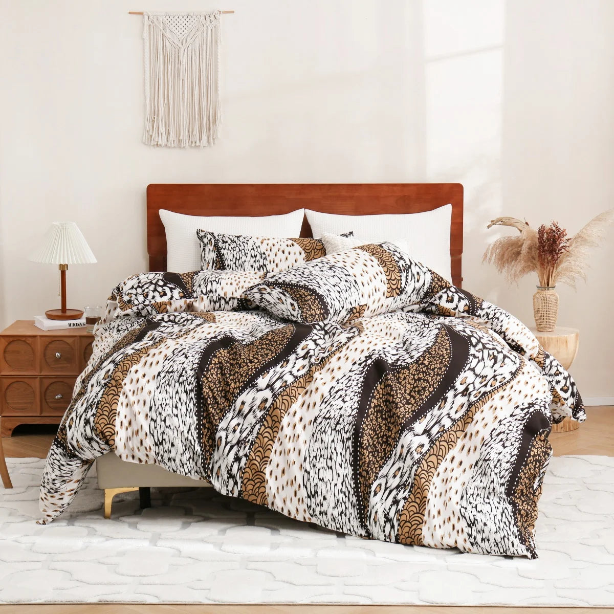 Leopard Print Duvet Reversible Bedding Set