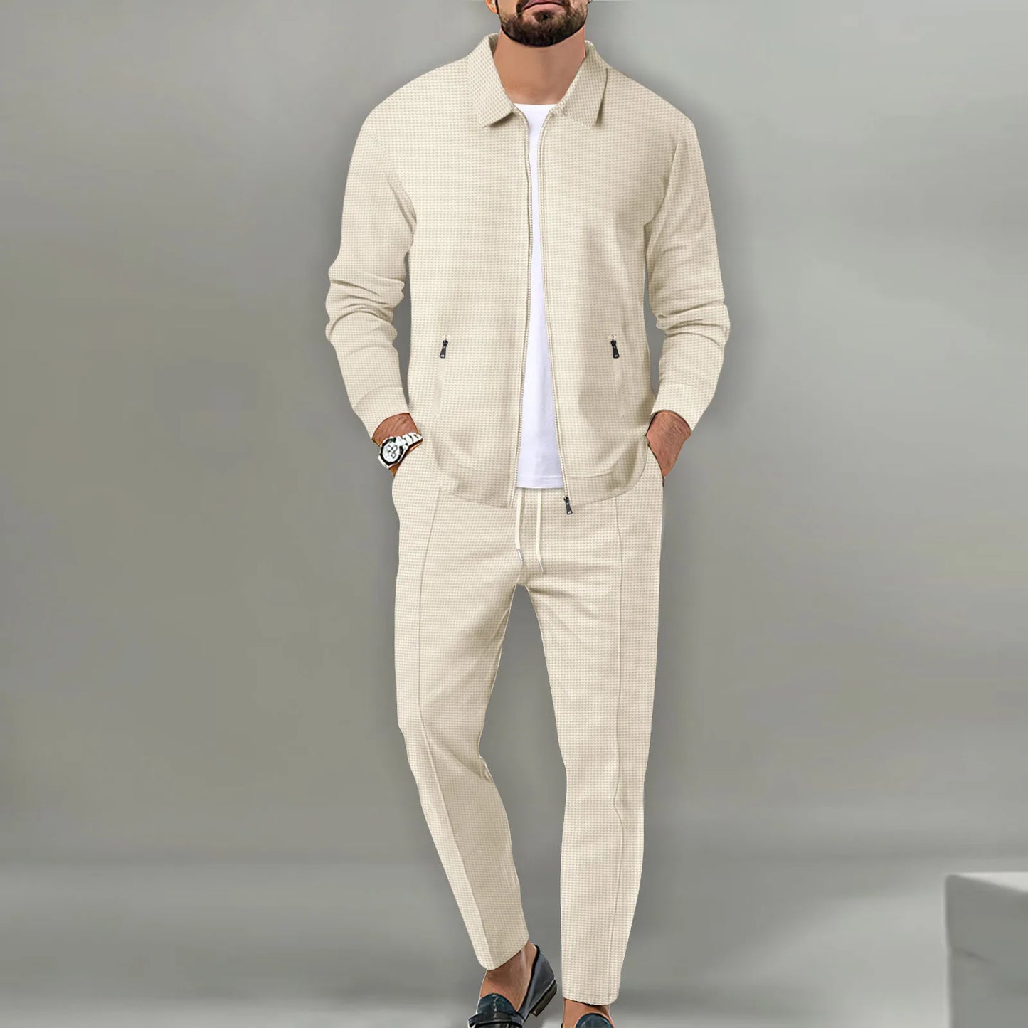 Men's Jacket POLO Shirt & Trouser Set