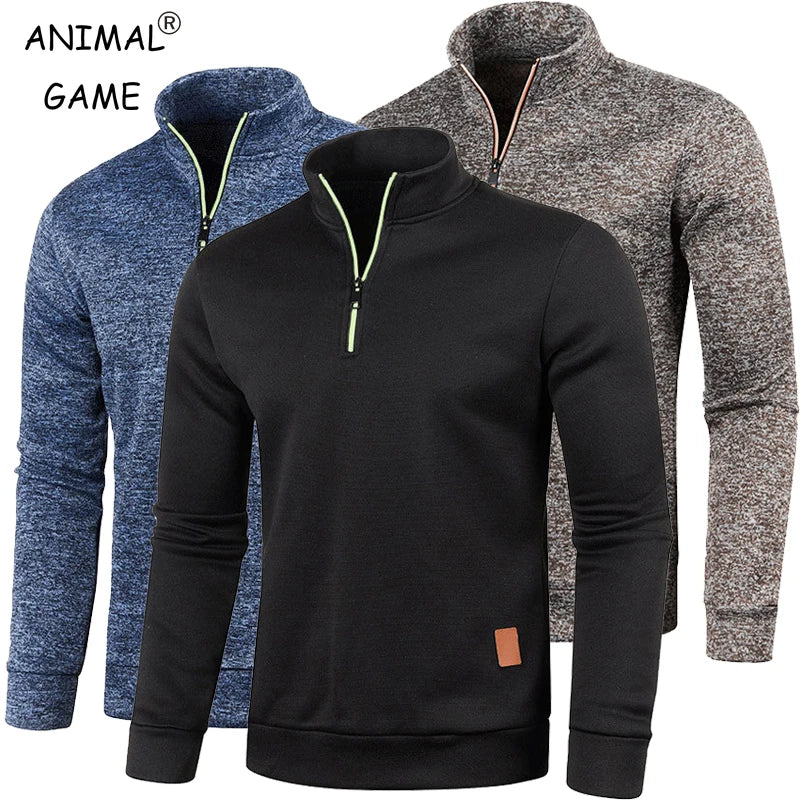 Men's Half Zipper Long Sleeve Sweater