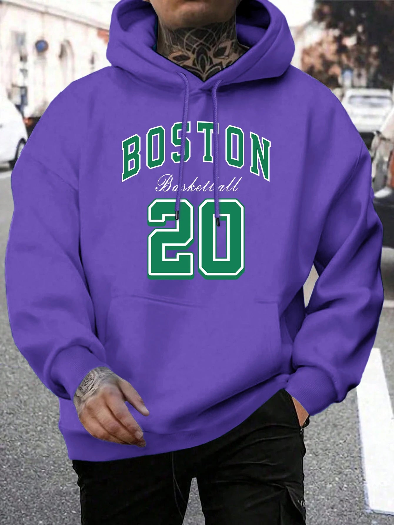Men’s Boston City Print Hoodie