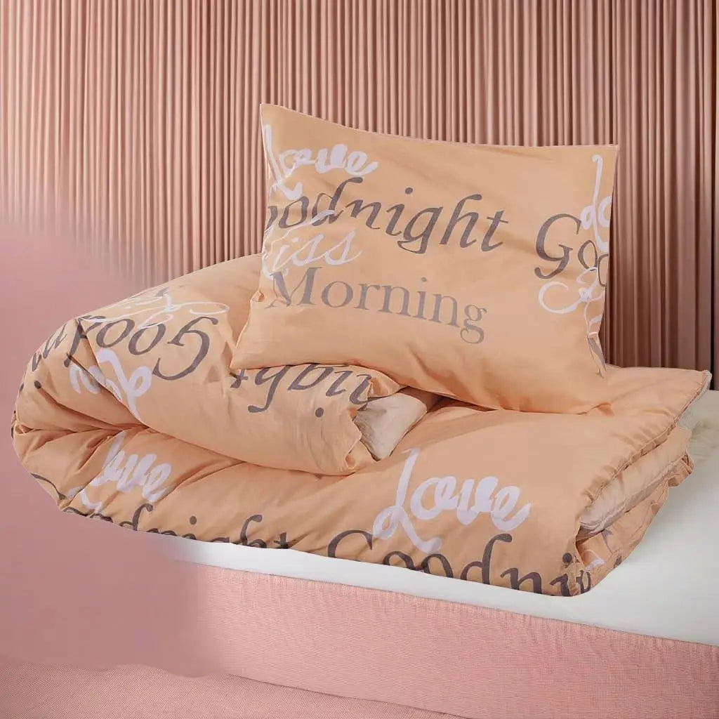 Pink Cotton Duvet Cover Set - Double