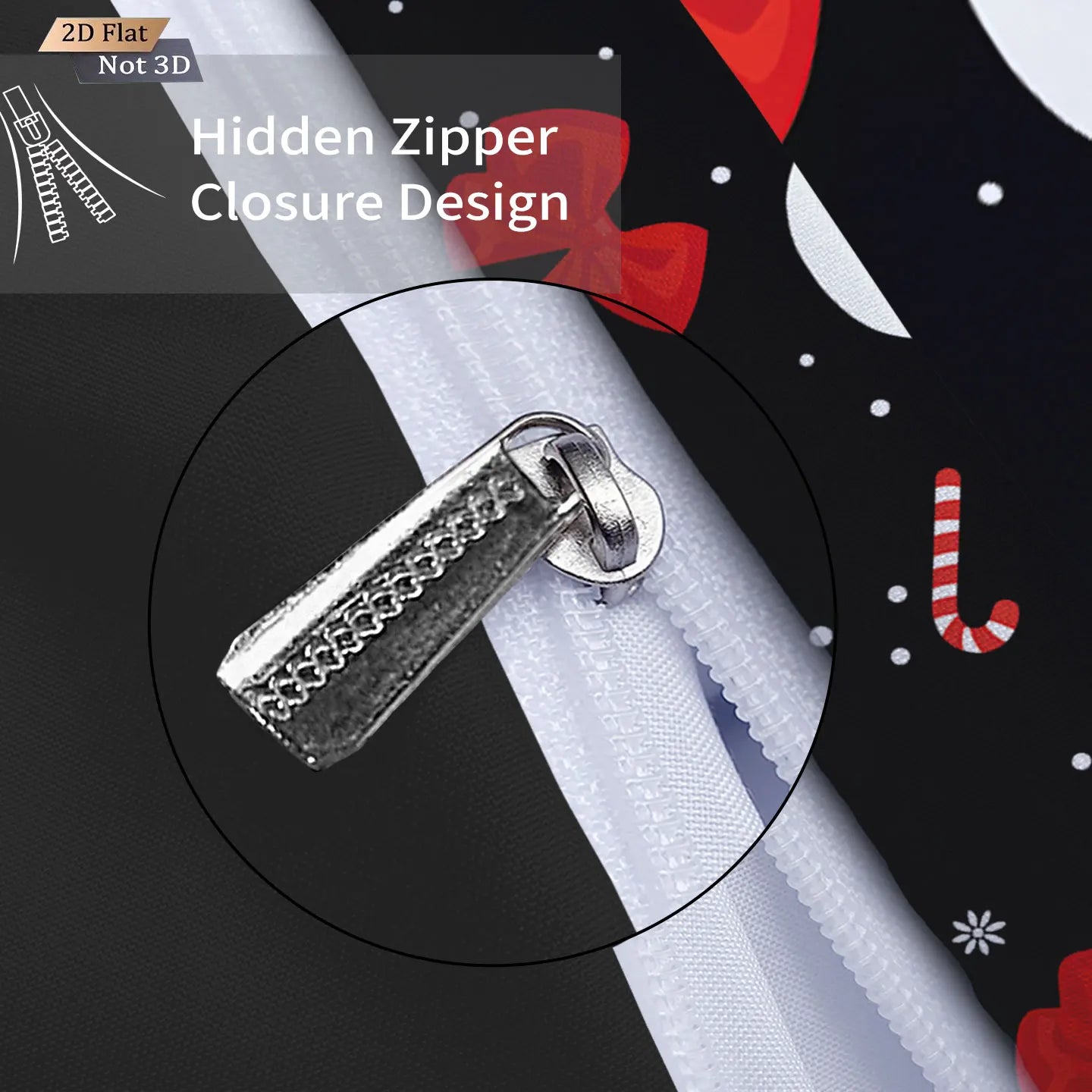 Black Christmas Snowman & Candy Cane Duvet Cover Set