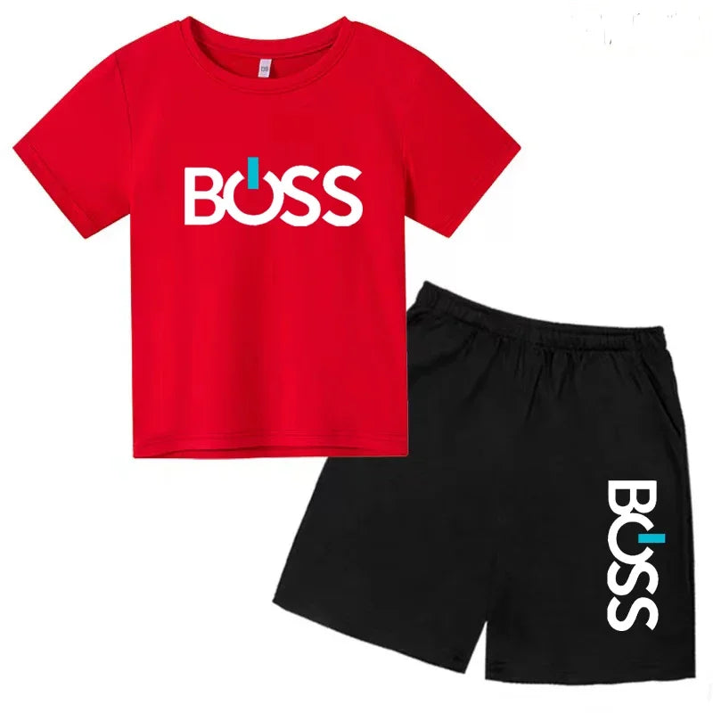 Kids Boss Inspired T-Shirt & Shorts Set