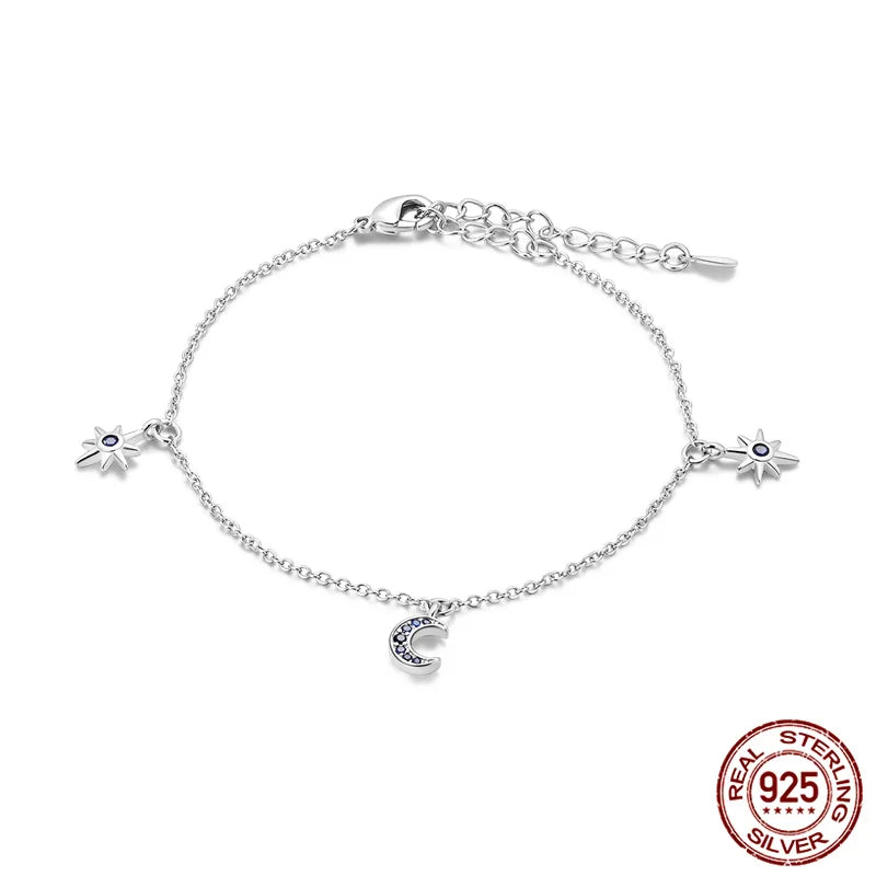 Silver Moon & Stars Bracelet