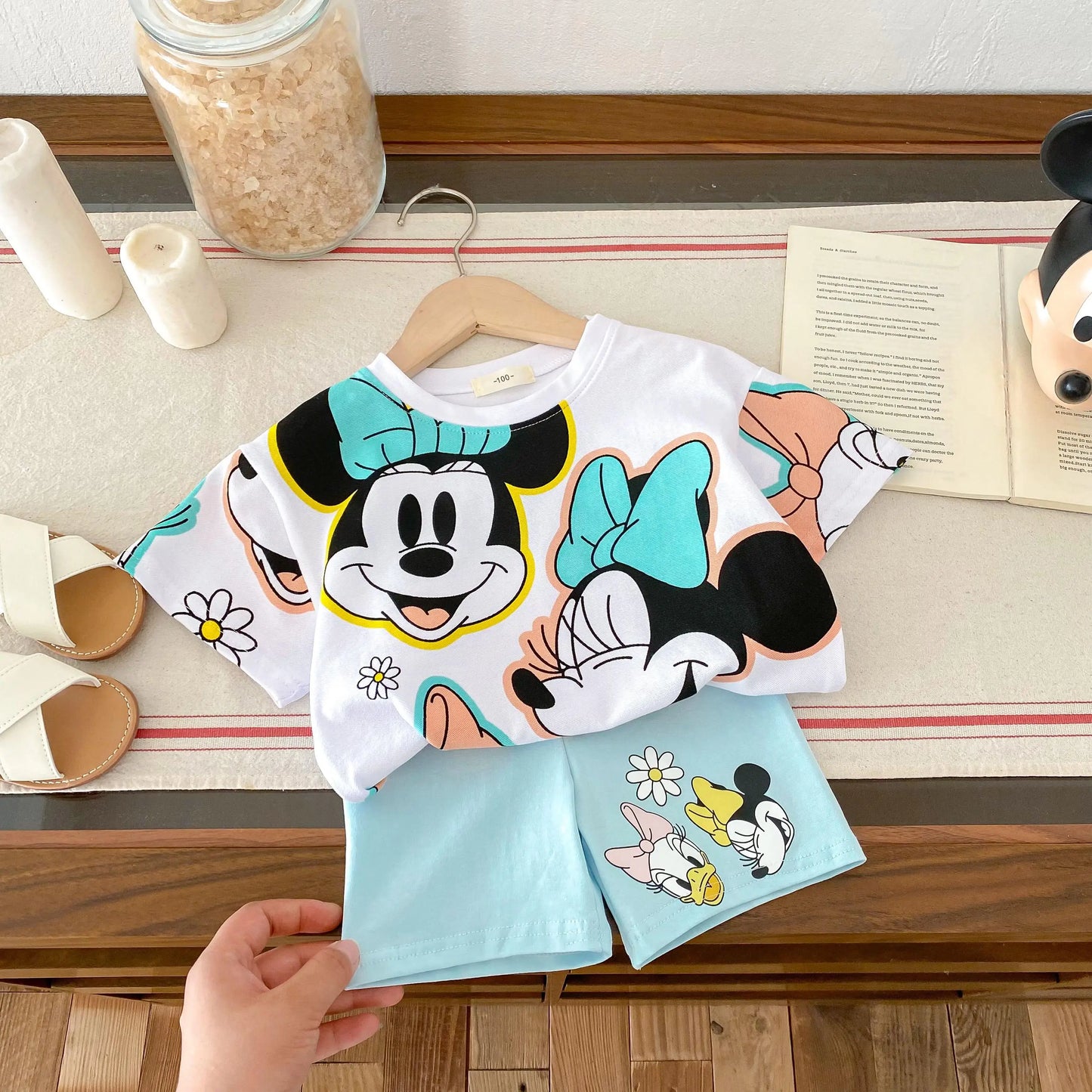 Girls Minnie Printed T-shirt & Short Set