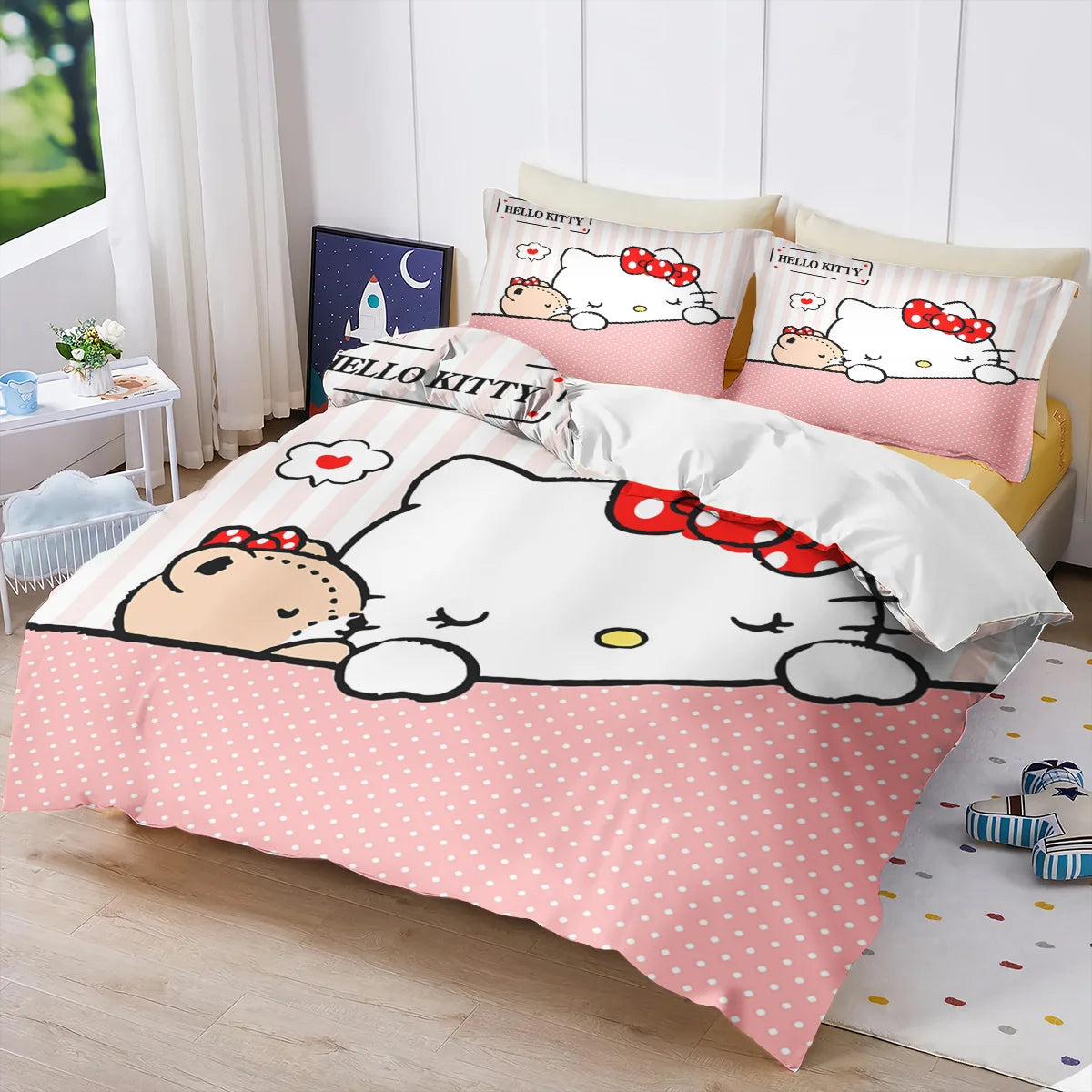 Hello Kitty Cartoon Duvet Cover Set